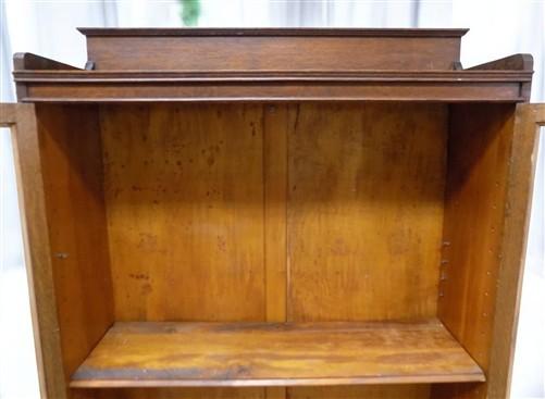 Antique Glass Front Display Cabinet, Double Door Wood Curio Bookcase Showcase