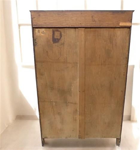 Antique Glass Front Display Cabinet, Double Door Wood Curio Bookcase Showcase