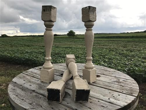 Balusters - 4 Rustic Tan Wood Balusters Architectural Salvage Spindles Porch Trim, L by The Old Grainery (Architectural, C...