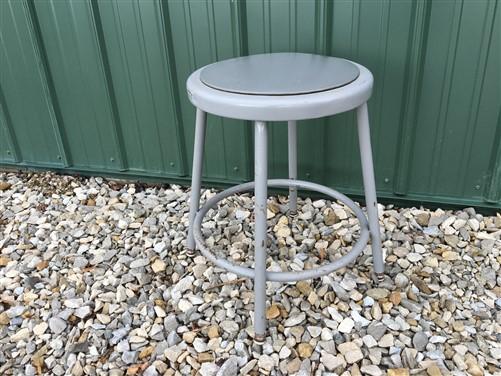 Industrial Gray Metal Drafting Stool Round Adjustable Metal Factory Stool a,