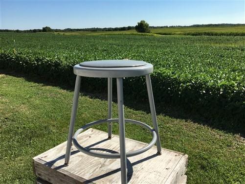 Industrial Gray Metal Drafting Stool Round Adjustable Metal Factory Stool D,
