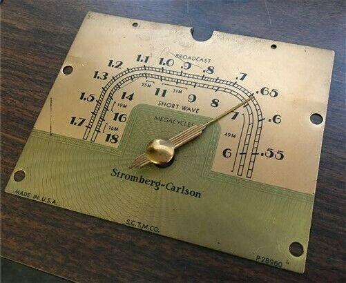 Radio part - Stromberg Carlson Radio Face, Vintage Radio Parts, Faceplate Part P28960, by The Old Grainery (stromberg carl...