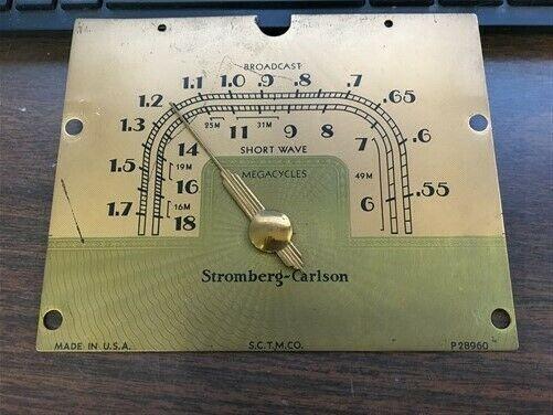 Radio part - Stromberg Carlson Radio Face, Vintage Radio Parts, Faceplate Part P28960, by The Old Grainery (stromberg carl...