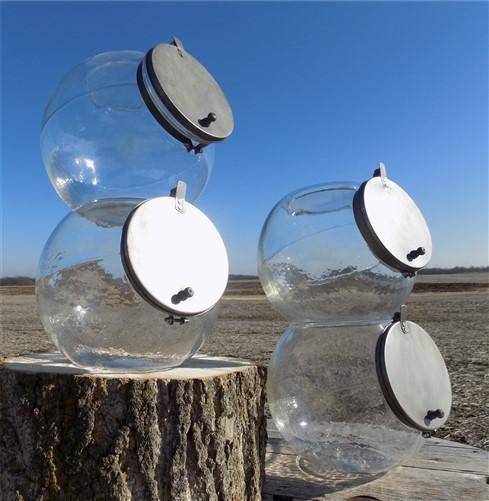 4 Round Stackable Canister Jars, Kitchen Storage, Counter Display, Cookie Jar