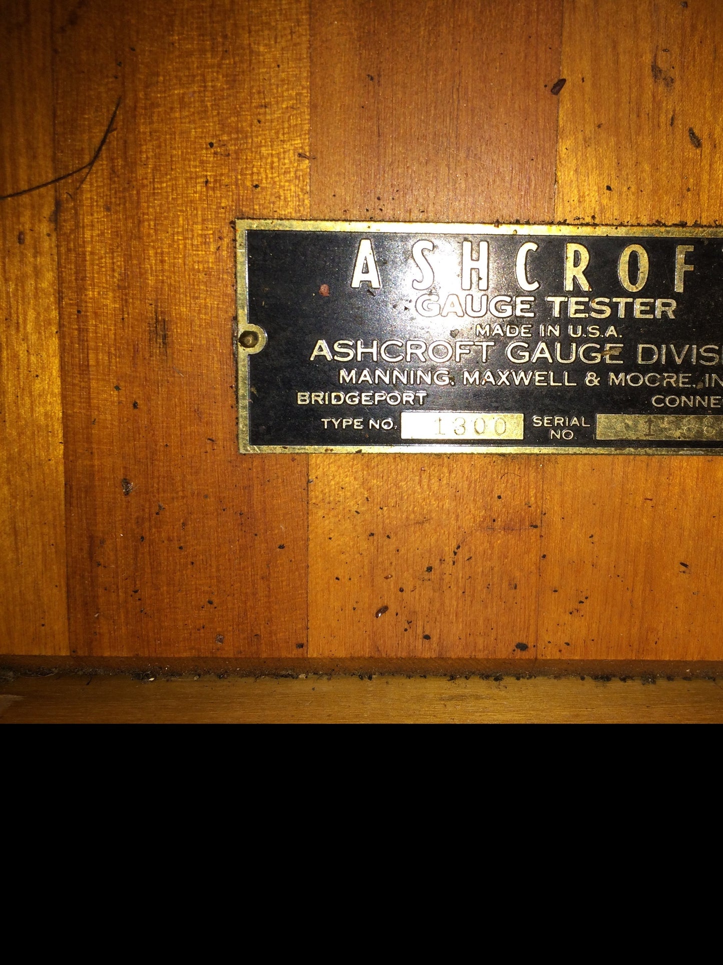 Brass Ashcroft Dead Weight Gauge Tester Tool Type 1300 Vintage Garage Equipment,