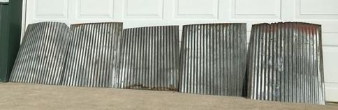 Architectural Salvage - 5 Galvanized Tin Sheets, Roof Ceiling Sink Backsplash, Architecture Salvage O by The Old Grainery...
