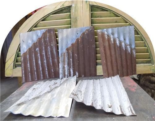 Tin Sheets - 5 Sheets Corrugated Weathered Barn Tin, Farmhouse Architectural Salvage K, by The Old Grainery (architectural...
