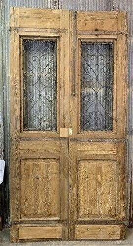 Antique French Double Doors (52x103.5) European Doors, Iron Wood Doors, R14