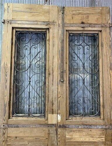 Antique French Double Doors (52x103.5) European Doors, Iron Wood Doors, R14