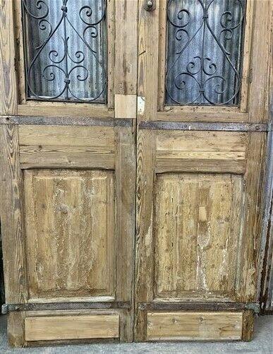 Antique French Double Doors (52x103.5) European Doors, Iron Wood Doors, R14
