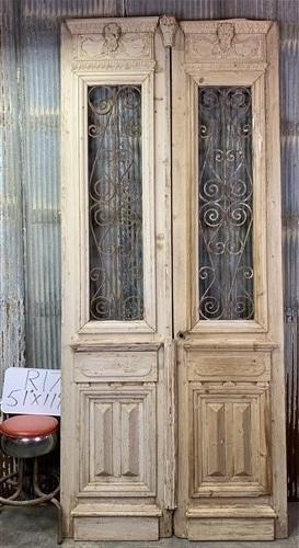 Doors - Antique French Double Doors (51x119) European Doors, Iron Wood Doors, R17 by The Old Grainery (antique doors, barn...