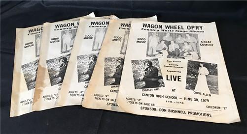 advertising - 1979 Wagon Wheel Opry Vintage Advertising Fliers, Charley Hall Chris Allen, by The Old Grainery (1979, adver...
