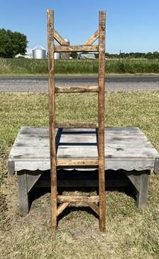 Brown Rustic Wood Ladder, Farmhouse Blanket Quilt Towel Rack Decorative Display,