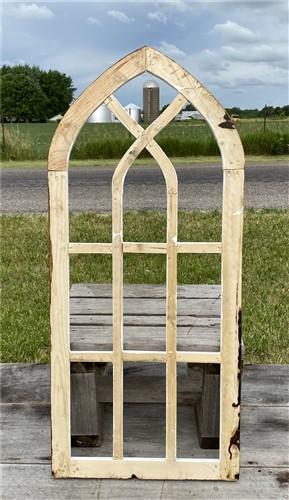 2 Tone Arched Cathedral Window Frame, Wooden Church Frame, Gothic Window Frame