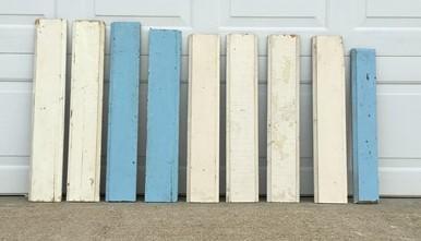 Wood Trim - 9 Wood Trim Pieces, Architectural Salvage, Reclaimed Vintage Wood Baseboard Y by The Old Grainery (1800s, arch...