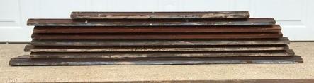 8 Wood Trim Pieces, Architectural Salvage, Reclaimed Vintage Wood Baseboard A1