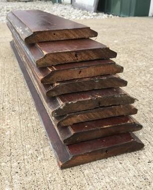 8 Wood Trim Pieces, Architectural Salvage, Reclaimed Vintage Wood Baseboard A1