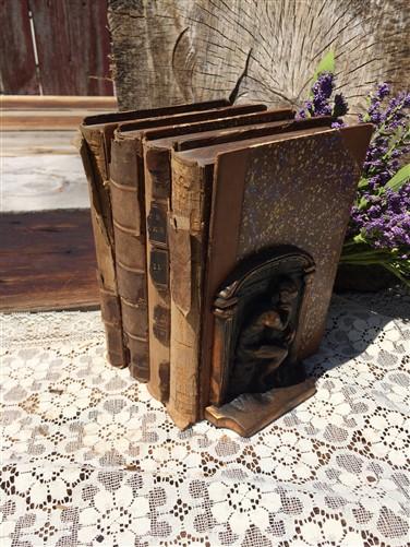 Books - 1890 The Works of Thomas Gray, 4 Vol Poems Journals Essays, Latin Greek Poetry, by The Old Grainery (Book Decor, C...