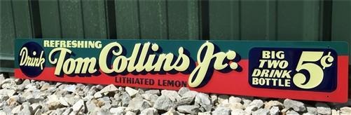 Signs - Drink Tom Collins Jr Sign, Metal Advertising Sign, Retro Bar, Lithiated Lemon, by The Old Grainery (advertising, b...