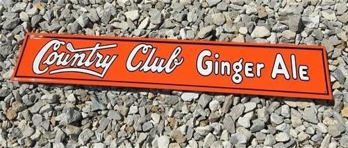 Signs - Country Club Ginger Ale Sign, Metal Advertising Sign, Retro Diner Decor Sign, by The Old Grainery (advertising, co...