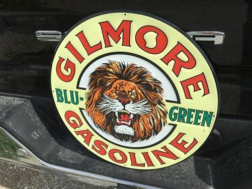 Signs - Gilmore Gasoline Blu Green Sign, Metal Advertising Sign, Service Station Sign, by The Old Grainery (2021, advertis...