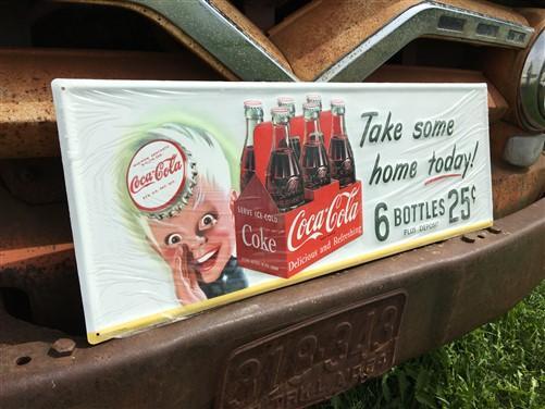 Signs - Sprite Boy Coca Cola Take Some Home Today Sign, Metal Advertising Coke Sign, by The Old Grainery (2021, advertisin...