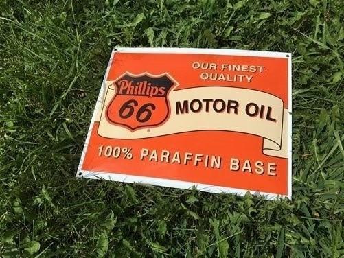Signs - Phillips 66 Motor Oil Sign, Metal Porcelain Advertising Sign, Gas Station Sign, by The Old Grainery (2021, adverti...