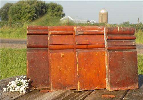 Plinth Block - 4 Plinth Blocks, Door Trim Molding, Architectural Salvage, Antique Wood Trim B6, by The Old Grainery (Antiq...
