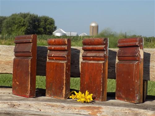 Plinth Block - 4 Plinth Blocks, Door Trim Molding, Architectural Salvage, Antique Wood Trim B3, by The Old Grainery (Antiq...
