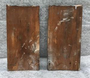 2 Plinth Blocks, Door Trim Molding Architectural Salvage, Wood Bullseye C35