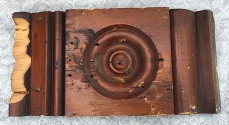 2 Plinth Blocks, Door Trim Molding Architectural Salvage, Wood Bullseye C35