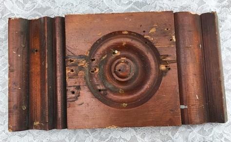 2 Plinth Blocks, Door Trim Molding Architectural Salvage, Wood Bullseye C35