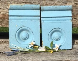 Plinth Block - 2 Plinth Blocks, Door Trim Molding Architectural Salvage, Antique Wood Trim C33 by The Old Grainery (accent...