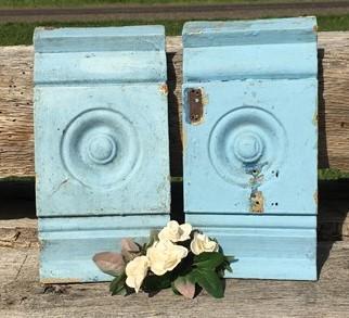 Plinth Block - 2 Plinth Blocks, Door Trim Molding Architectural Salvage, Antique Wood Trim C28 by The Old Grainery (accent...