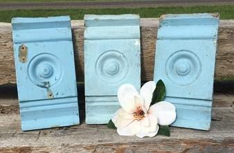 Plinth Block - 3 Plinth Blocks, Door Trim Molding Architectural Salvage, Antique Wood Trim C34 by The Old Grainery (accent...