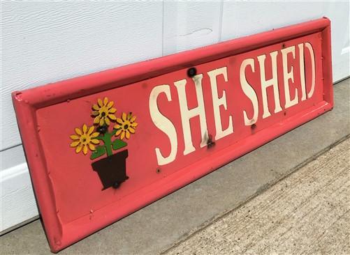 Signs - She Shed Sign, Rustic Metal Art, She Shed Decor, Garden She Shed Wall Art, by The Old Grainery (Contemporary, gard...