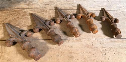 Fence topper - 5 Fleur De Lis Cast Iron Fence Post Toppers Finials, New Orleans Saints by The Old Grainery (cast iron, dec...