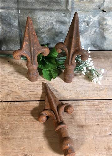 Fence - 3 Fleur De Lis Cast Iron Fence Post Topers Finials, New Orleans Saints by The Old Grainery (cast iron, decorative,...