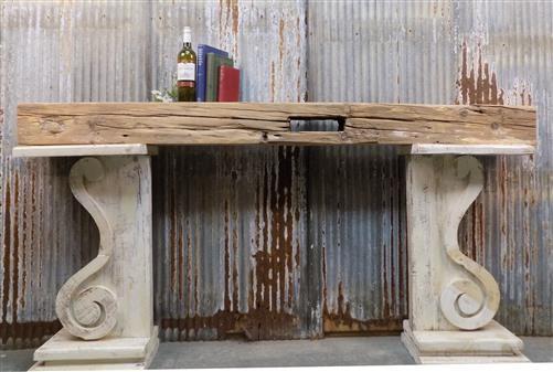Reclaimed Barn Beam Wood Shelf, Architectural Salvage Fireplace Mantel B53