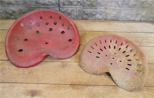 Tractor Seat - 2 Tin Tractor Seats, Country Farm Implement, Corn Planter Fits John Deere IHC G, by The Old Grainery (2, Co...