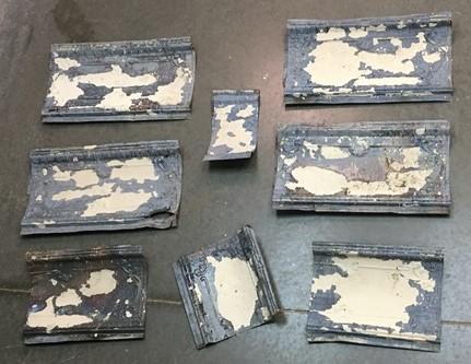 Ceiling Tin panels - 8 Ceiling Tin Panels, Vintage Reclaimed Molding Pieces, Architectural Salvage A4 by The Old Grainery...