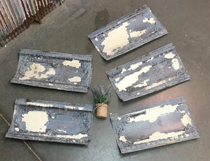 Ceiling Tin panels - 5 Ceiling Tin Panels, Vintage Reclaimed Molding Pieces, Architectural Salvage Y by The Old Grainery (...