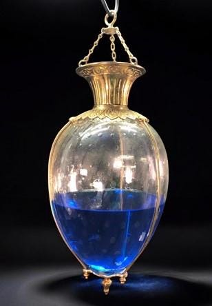 Art & Collectibles > Collectibles > Collectible Glass - Antique Apothecary Show Globe, Hanging Pharmacy Globe, Etched Dot...