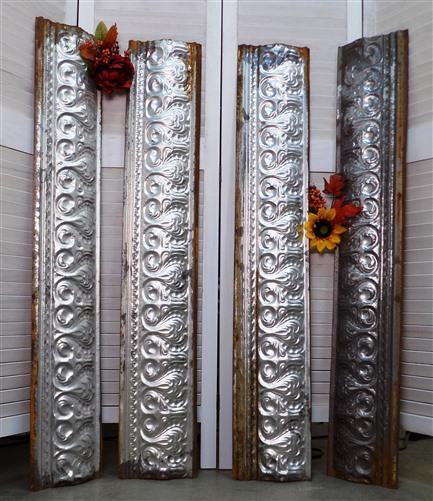 Tin Panels - 4 Ceiling Tin Panels, Vintage Reclaimed Molding Architectural Salvage A47, by The Old Grainery (Ceiling, Coun...