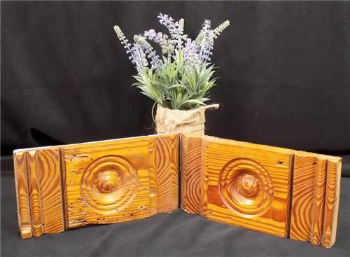 Plinth Block - 2 Plinth Blocks, Door Trim Molding, Architectural Salvage, Wood Bullseye C40, by The Old Grainery (10 in, 4...