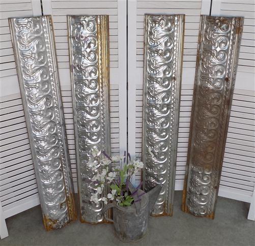 Tin Panels - 4 Ceiling Tin Panels, Vintage Reclaimed Molding Architectural Salvage A52, by The Old Grainery (Ceiling, Coun...