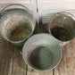 3 Galvanized Tin Buckets, Garden Flower Patio Pot Fire, Arts Crafts Vintage A1