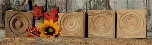 Plinth Block - 4 Plinth Blocks, Antique Bullseye Rosettes, Architectural Salvage, Wood Trim A34 by The Old Grainery (Archi...