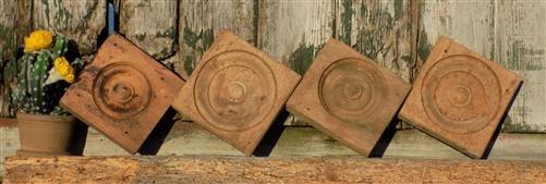 Plinth Block - 4 Plinth Blocks, Antique Bullseye Rosettes, Architectural Salvage, Wood Trim A37 by The Old Grainery (Archi...