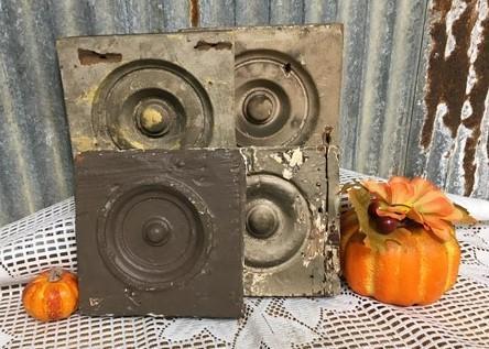Plinth Blocks - 4 Plinth Blocks, Antique Bullseye Rosettes, Architectural Salvage, Wood Trim A47 by The Old Grainery (anti...